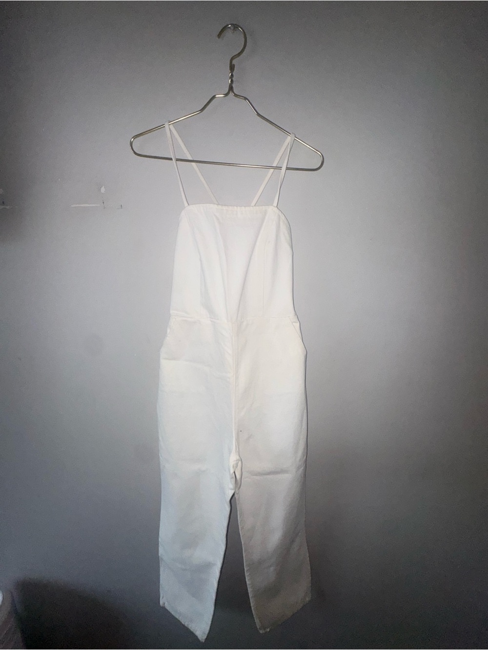 ASOS White Sleeveless Jumpsuit with Thin Straps